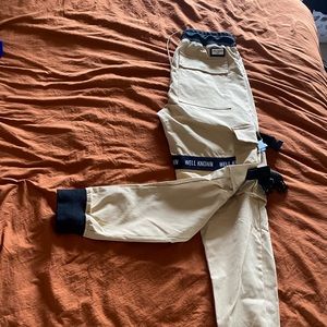 Khaki joggers well known